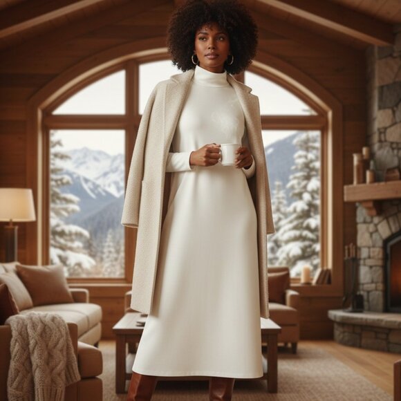 Tuckernuck Dresses & Skirts - Tuckernuck Ivory Ellery Midi Dress M NWT Bridal Shower Modest Business Casual